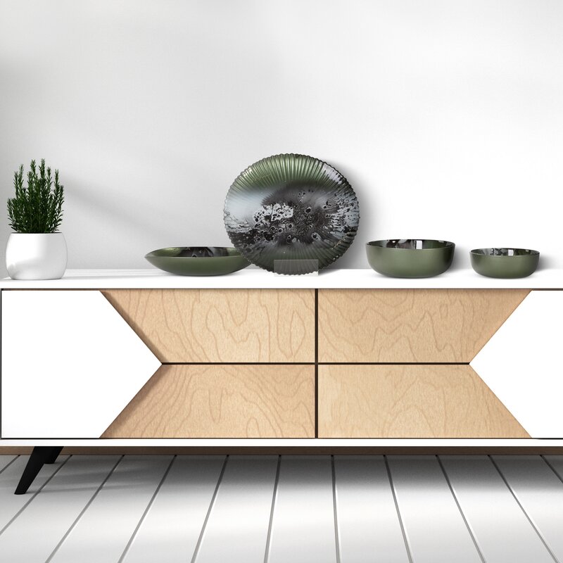 Misa szklana Saba zielona fi 21 x 7 cm – idealna na owoce