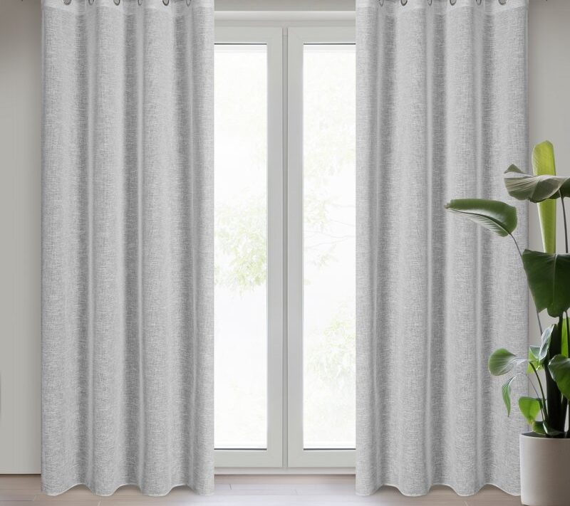 Zasłona gotowa Amari stalowa 140 X 250 cm – do salonu i sypialni