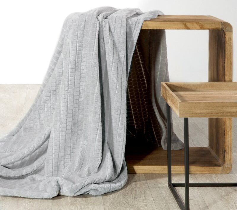 Koc flano Cindy2 popielaty 170 x 210 cm – otuli miękkością