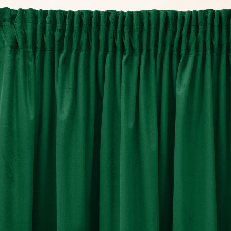 Zasłona gotowa Sibel ciemnozielona 140 x 270 cm – zaciemniająca i aksamitna