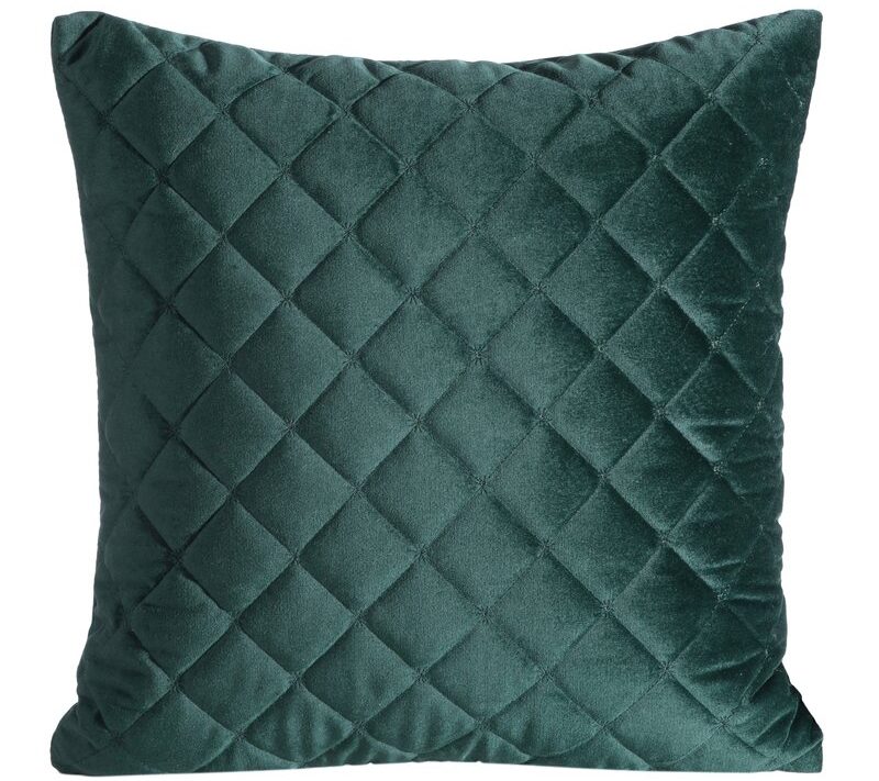 Poszewka velvet ciemnozielona 45 x 45 cm – dodaje przytulności