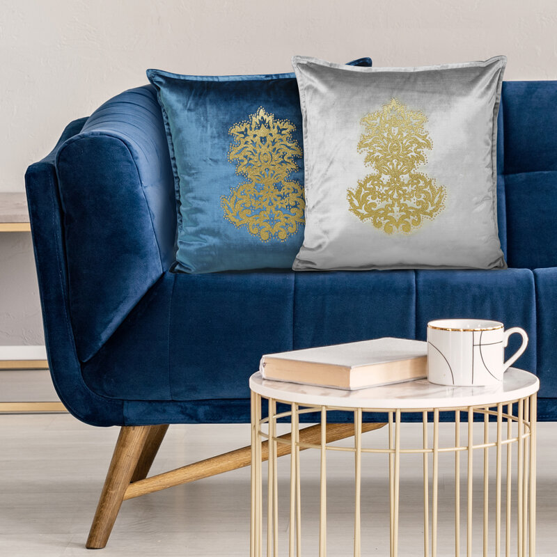 Poszewka Velvet Niebieska 45 x 45 cm – doda blasku wnętrzu