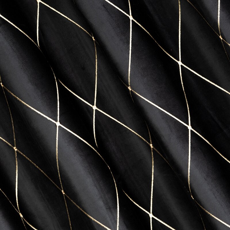 Zasłona gotowa Pierre Cardin Margo czarna 140 X 250 cm – z aksamitnego welwetu