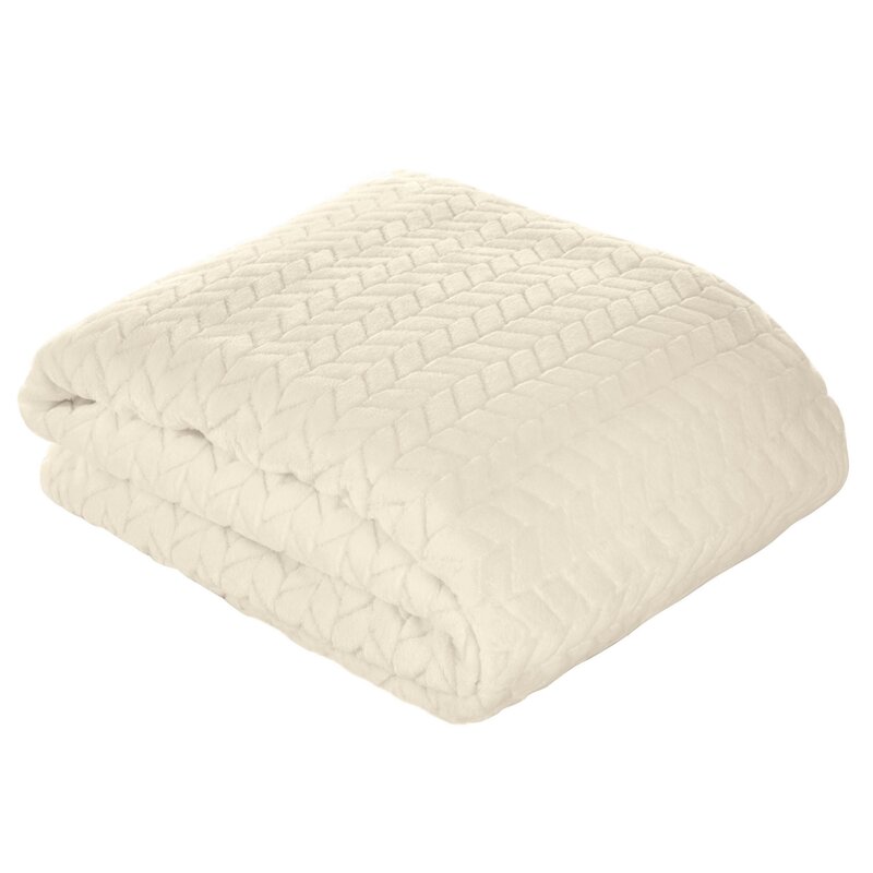 Koc flanelowy Cindy beżowy 200 x 220 cm – otula ciepłem