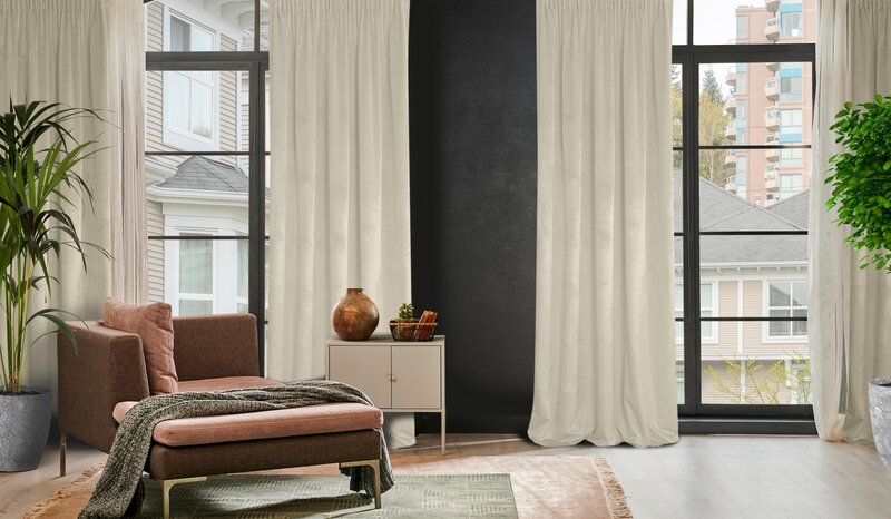 Zasłona gotowa D91 Rosa beżowa 135 X 300 CM – miękka w dotyku