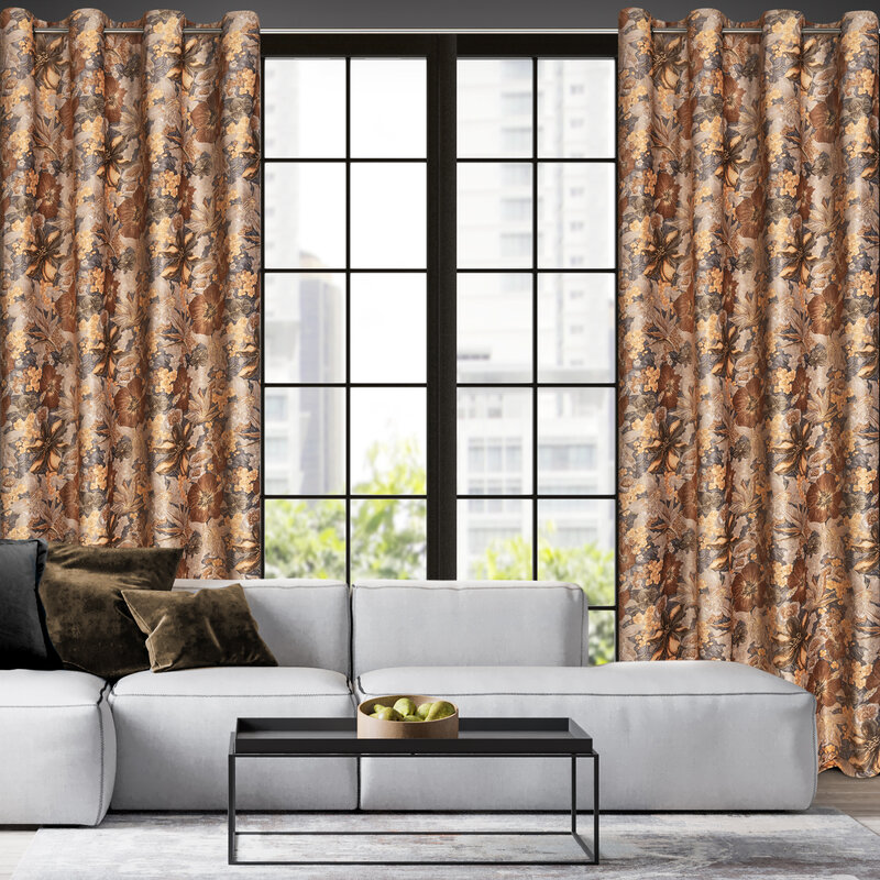 Zasłona gotowa rudy 140 x 250 cm – wprowadza ciepło
