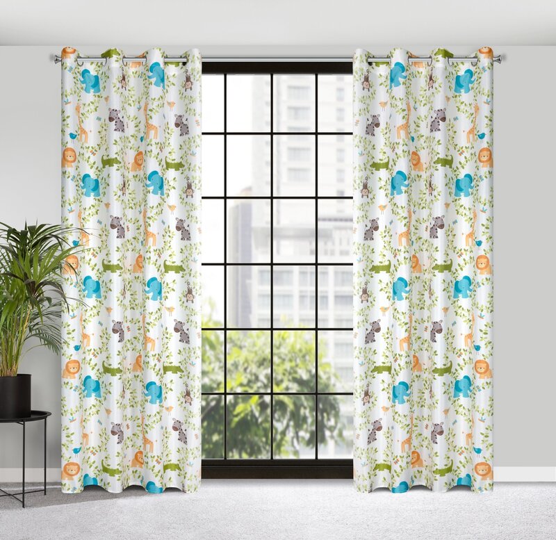 ZASŁONA GOTOWA JUNGLE 140 X 250 CM BIAŁY