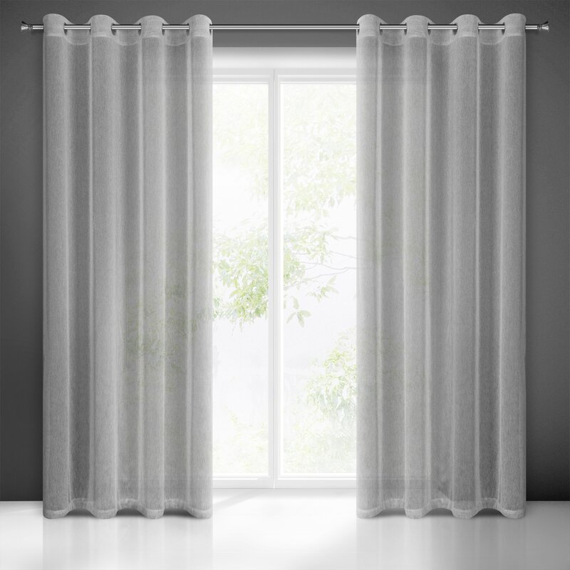 Zasłona gotowa Adela stalowa 140 x 250 cm – rozproszone światło