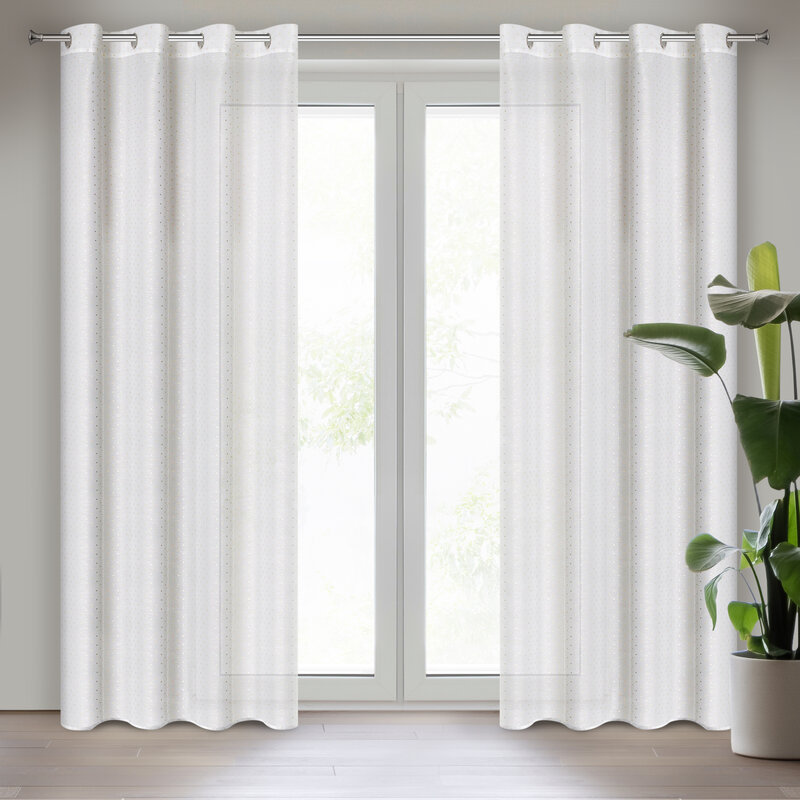 Firana gotowa SIBEL biała 140 x 250 cm – subtelnie rozprasza światło