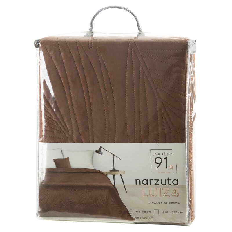 Narzuta welurowa D91 ceglasta 170 x 210 cm – ociepla wnętrze
