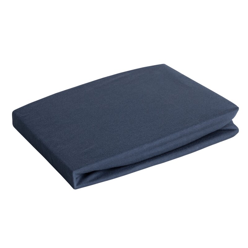 Prześcieradło z gumką Jersey granatowe 240 X 220 X 30 cm – miękkie i elastyczne
