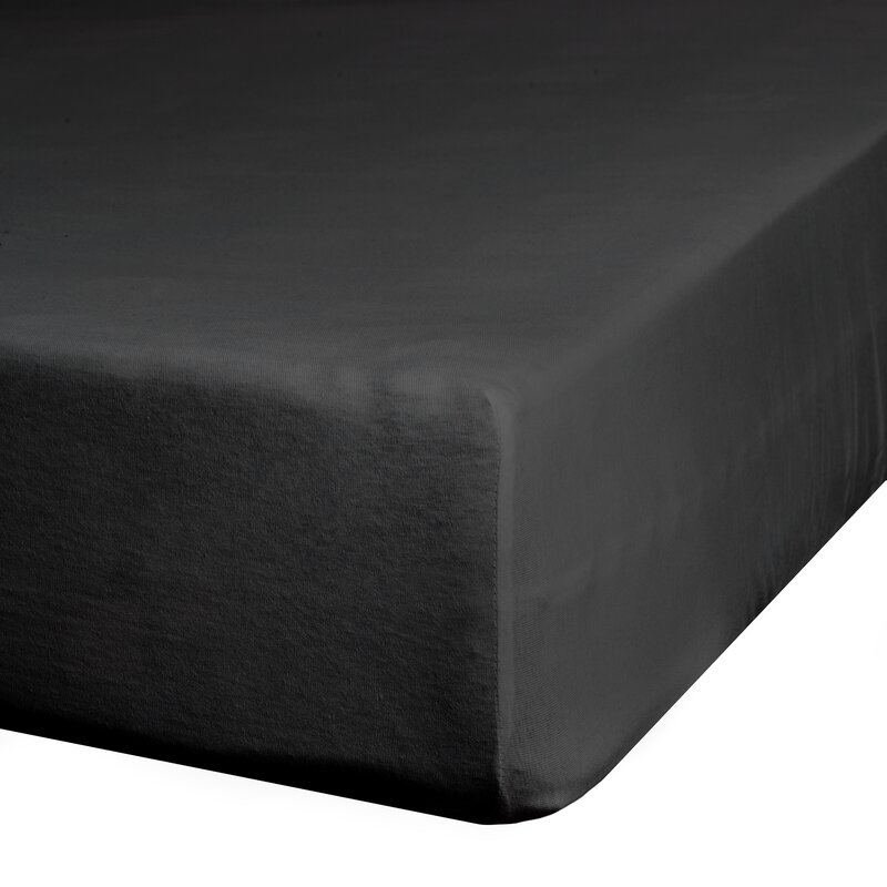 Prześcieradło jersey czarne 240 x 220 x 30 cm – miękkie i trwałe