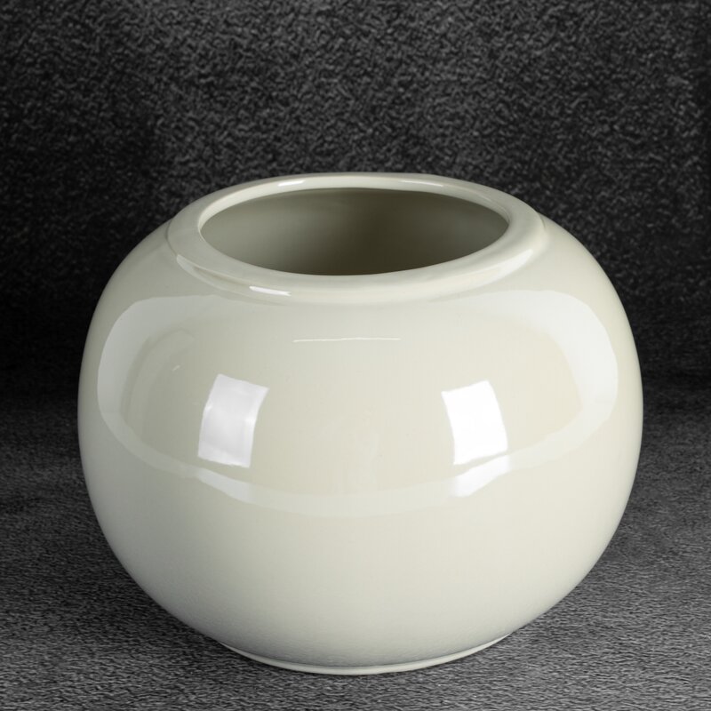 Wazon ceramiczny perłowy fi 22 x 16 cm – do dekoracji salonu
