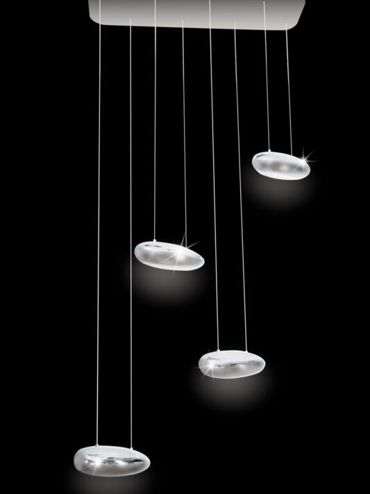 Lampa wisząca Eliza srebrna 70 X 25 X 120 cm – dekoracyjna LED