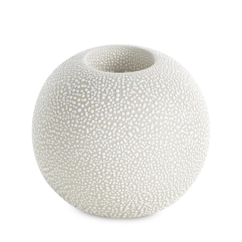 Świecznik ceramiczny świąteczny kremowy fi 11 X 10 cm – do świątecznych aranżacji