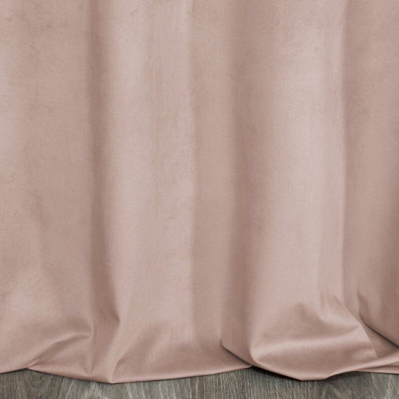Zasłona gotowa welwet PERI pudrowy róż 140 x 250 cm – zaciemnia pomieszczenie