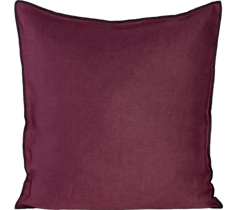 Poszewka lniana bordowa 45 x 45 cm – naturalny urok