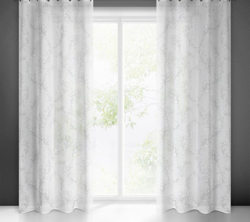 Zasłona gotowa Fiore biały 140 x 250 cm – wprowadza lekkość