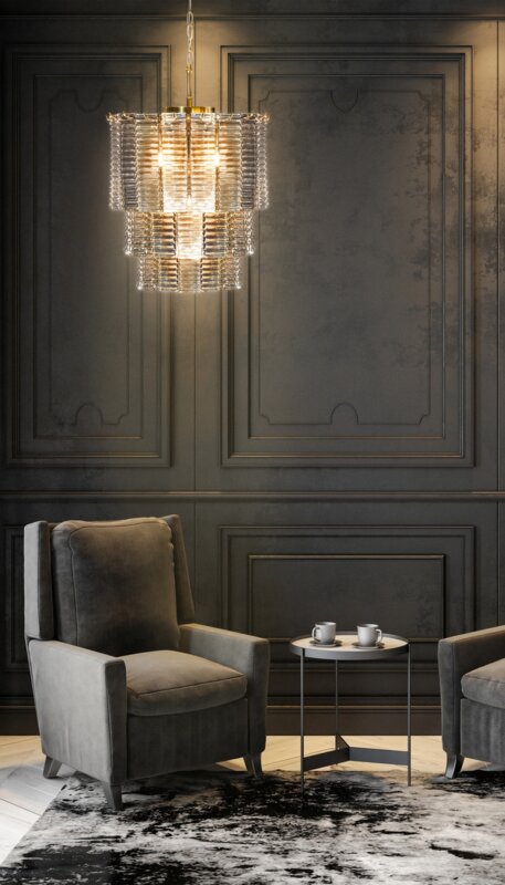 Lampa wisząca Dalia złota fi 42 x 50 cm – doda blasku wnętrzu