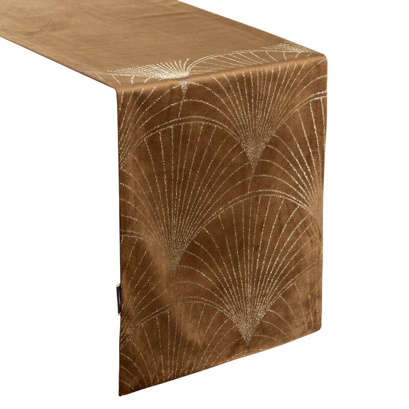 Obrus błyszczący brązowy 35 x 140 cm – doda szyku na stół