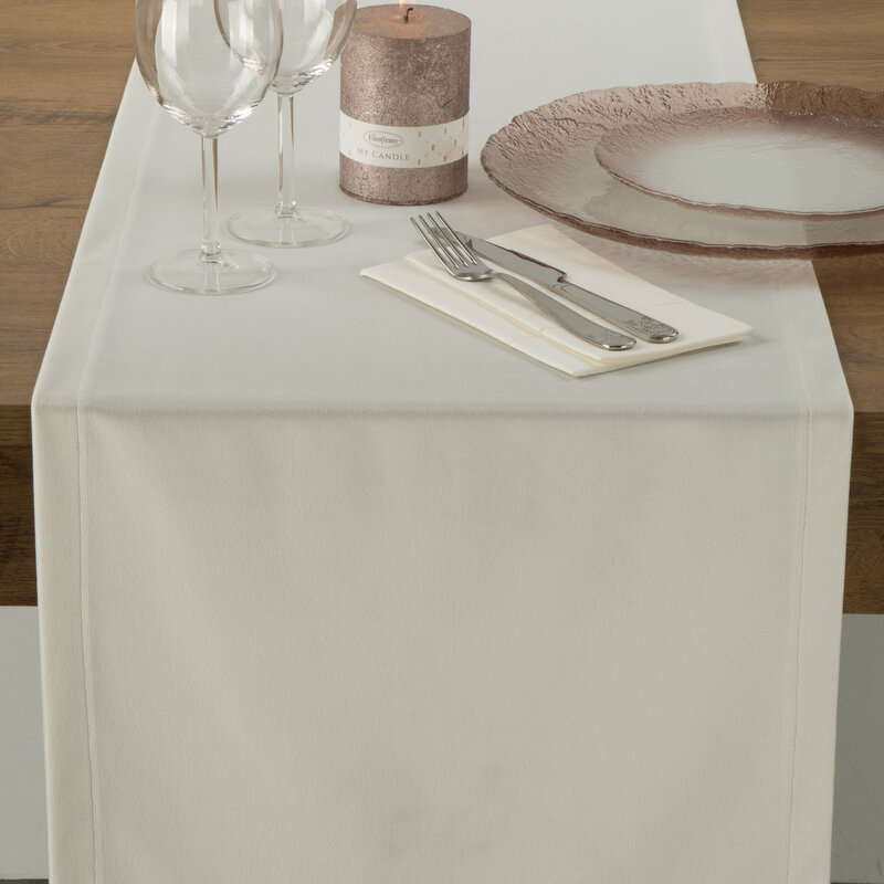 Obrus gładki biały 40 x 140 cm – idealny na stół