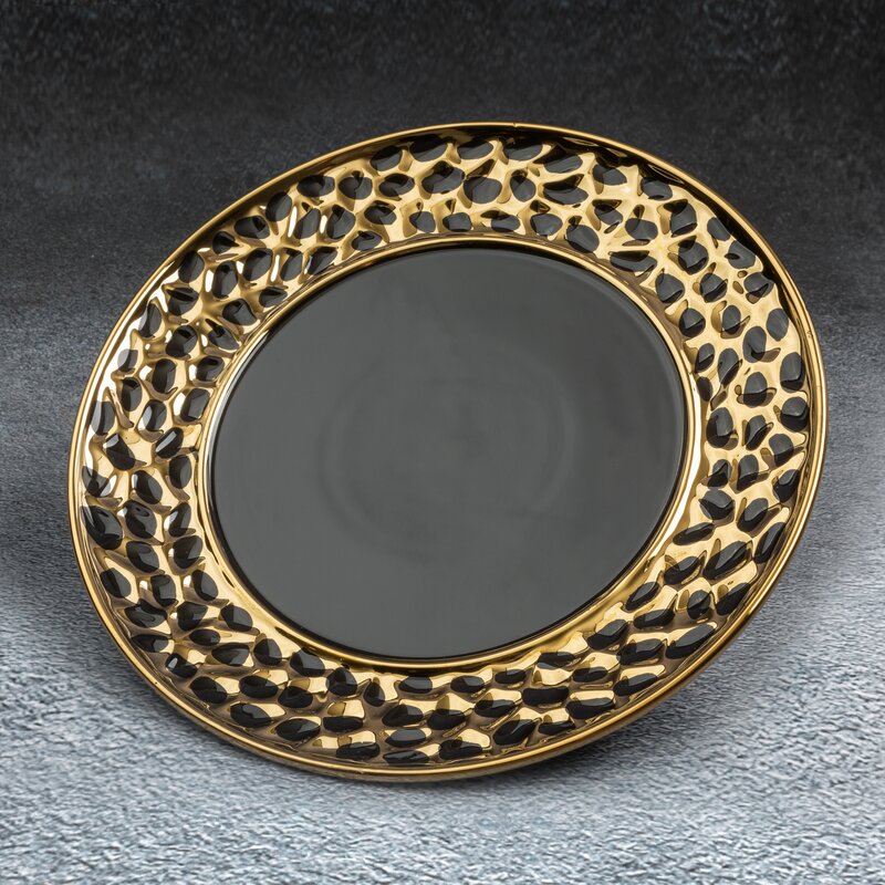 Patera ceramiczna Madlen czarna fi 30 x 2 cm – elegancka ozdoba