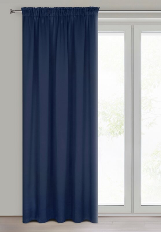 Zasłona gotowa Logan granatowa 135 x 270 cm – zaciemnia wnętrze