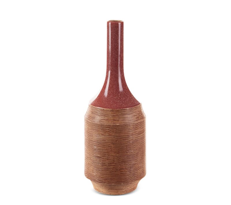 Wazon ceramiczny Elda czerwony 16 x 48 cm – idealny na kwiaty