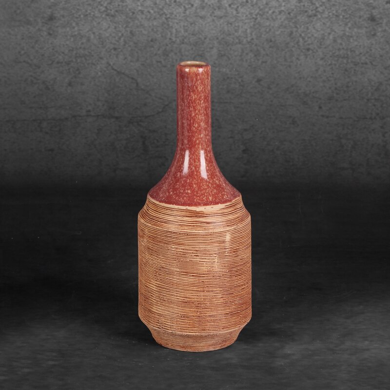 Wazon ceramiczny Elda czerwony fi 12 x 29 cm – na susze i kwiaty