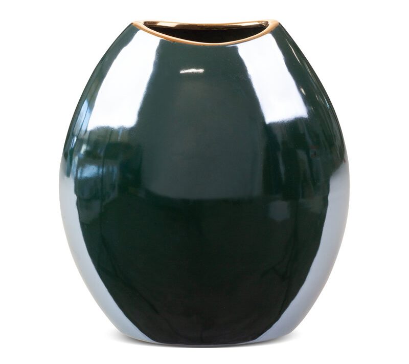 Wazon ceramiczny Amora2 zielony 22 x 12 x 25 cm – na suszone kwiaty