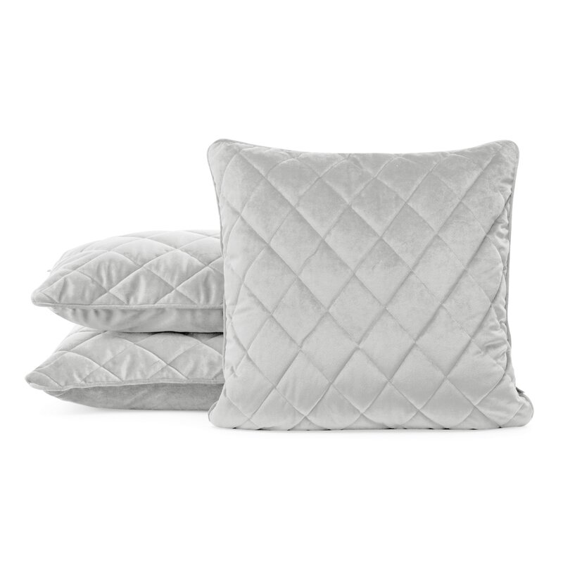 Poszewka velvet srebrna 45 x 45 cm – dodaje miękkości