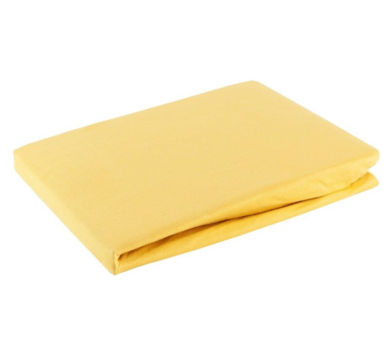 Prześcieradło jersey musztardowe 220x200x30 cm – komfortowy sen