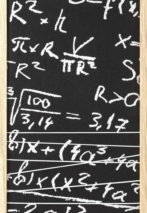 Obraz drewniany ręcznie malowany Math czarny 33 X 1 X 55 CM – z motywem matematycznym