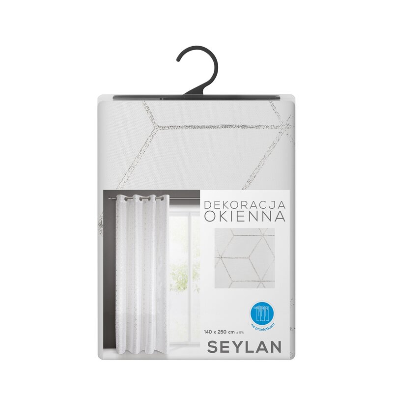 Firana gotowa Seylan biała 140 x 250 cm – zwiewna zasłona