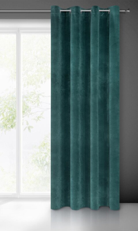 Zasłona gotowa Villa ciemnoturkusowa 140 x 250 cm – zaciemniająca i stylowa