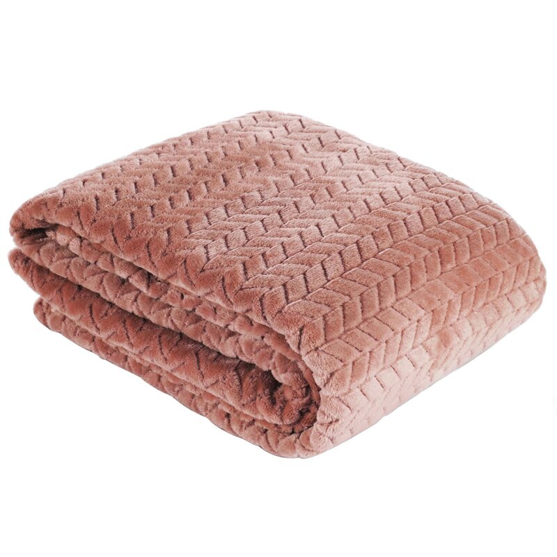 Koc flanelowy Cindy pudrowy róż 200 x 220 cm – dodaje przytulności