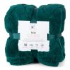 Koc flanelowy Caro ciemnozielony 150 x 200 cm – otula komfortem