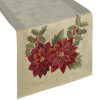 Obrus gobelinowy świąteczny złoty 45x140 cm – odporny na plamy