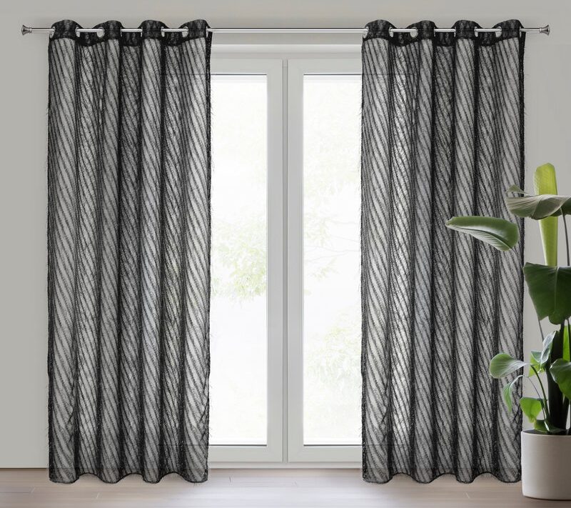 Zasłona gotowa Laurel czarna 140 x 250 cm – zaciemniająca i stylowa