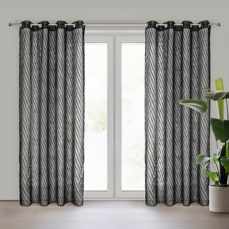 Zasłona gotowa Laurel czarna 140 x 250 cm – zaciemniająca i stylowa