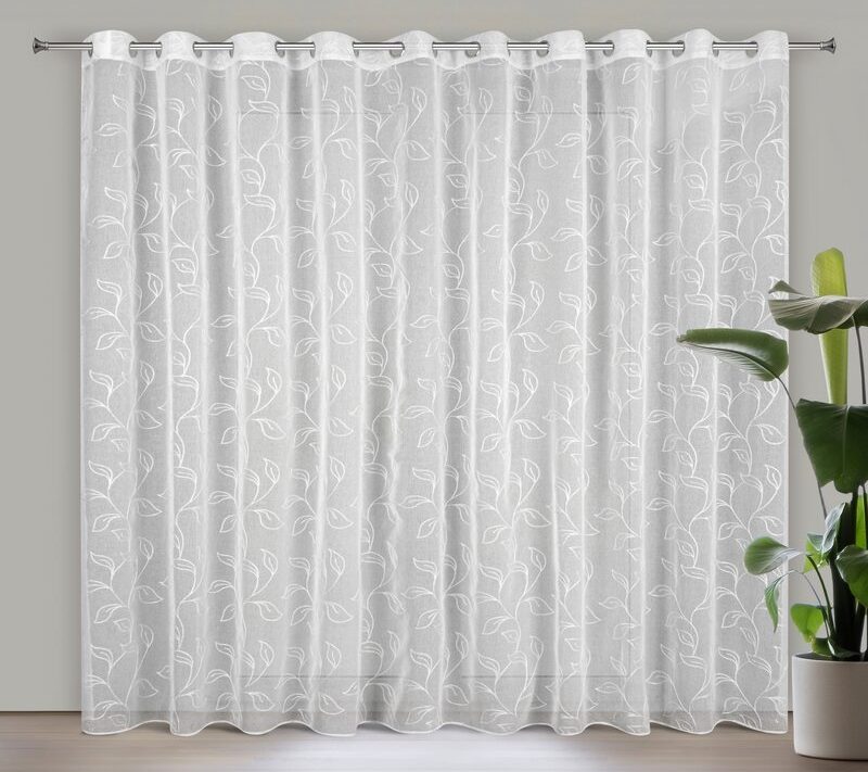 Firana gotowa Anira biała 350 x 250 cm – rozświetla wnętrze