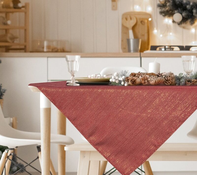Obrus Boże Narodzenie Glamo bordowy 85 x 85 cm – na świąteczny stół