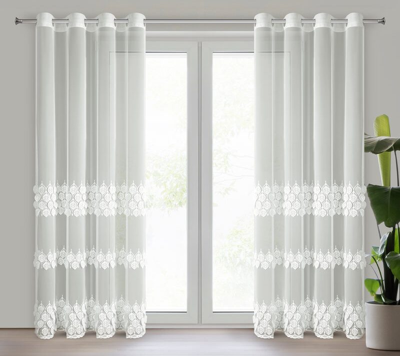 FIRANA GOTOWA NIRA 140 X 250 CM KREMOWY