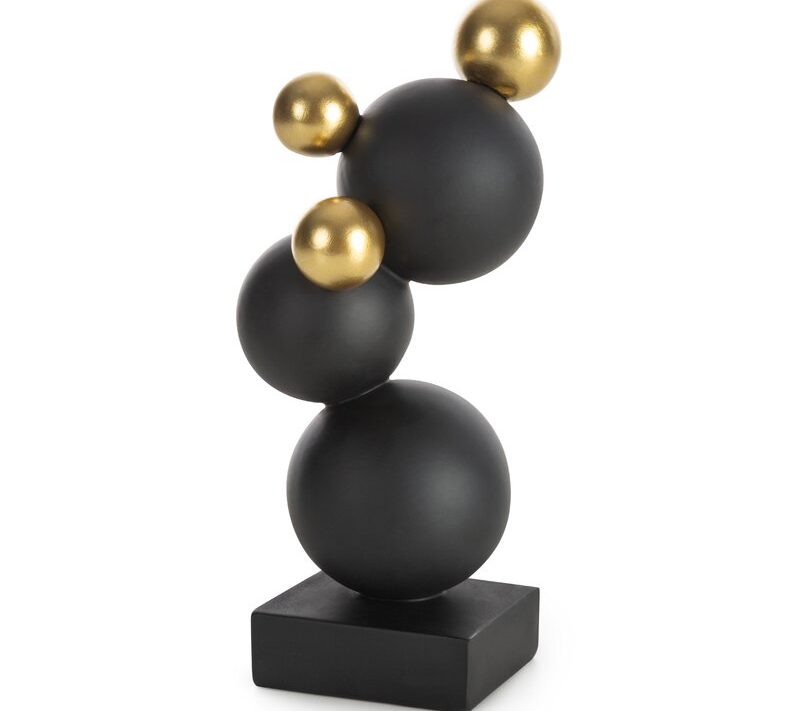 Figurka ceramiczna Alex czarna 10 x 10 x 22 cm – matowe wykończenie
