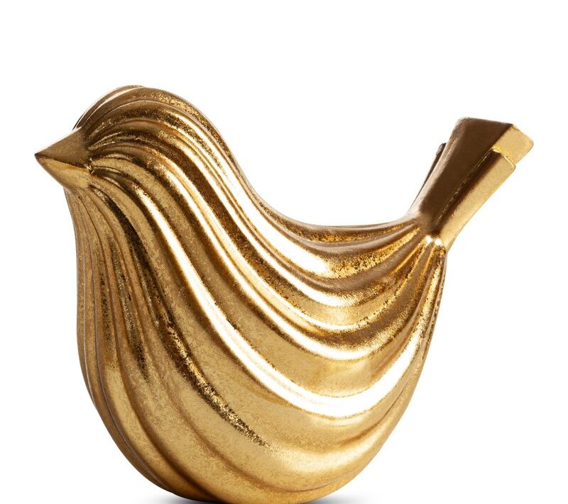 Figurka ceramiczna Vera (02) złota 16 X 9 X 12 CM – idealna do salonu i gabinetu