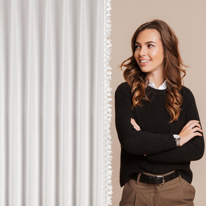 Firana gotowa Loreta biała 80 x 270 cm – rozprasza światło