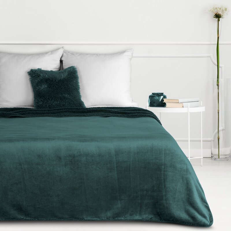 Koc fotelowy ciemnozielony 70 x 160 cm – idealny na relaks