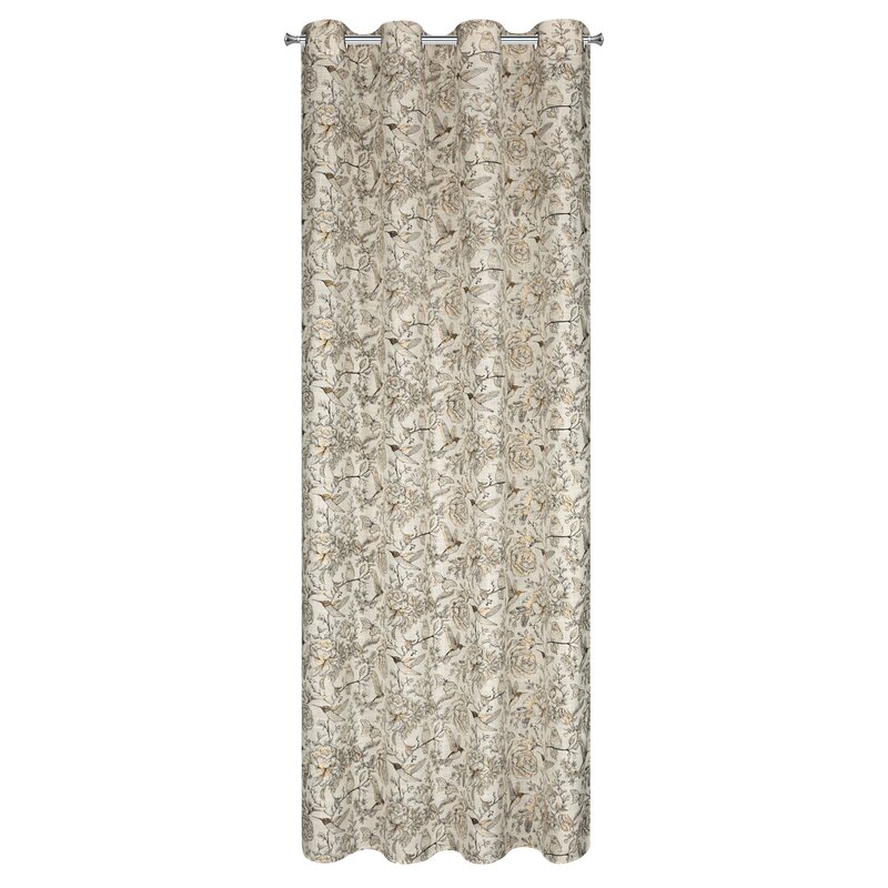 Zasłona gotowa Lucina naturalna 140 x 250 cm – z botanicznym wzorem