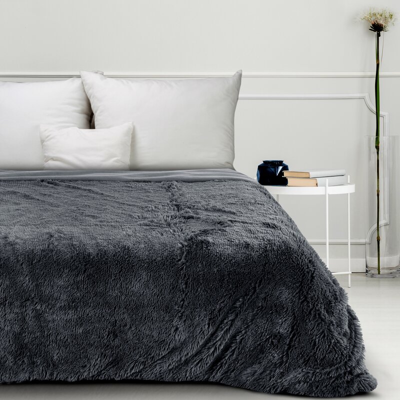Koc włochacz D91 stalowy 150 x 200 cm – otuli ciepłem