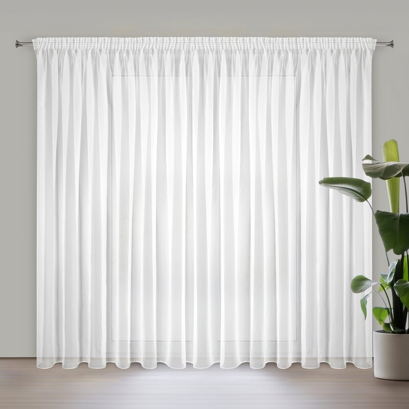 Firana gotowa biała 200 x 270 cm – rozprasza światło